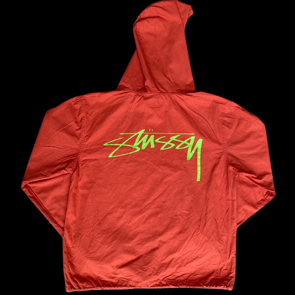 Orange Stussy Ripstop Pullover Hoodie